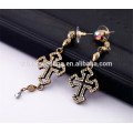 lady retro crystal big pendant latest fashion cross earrings